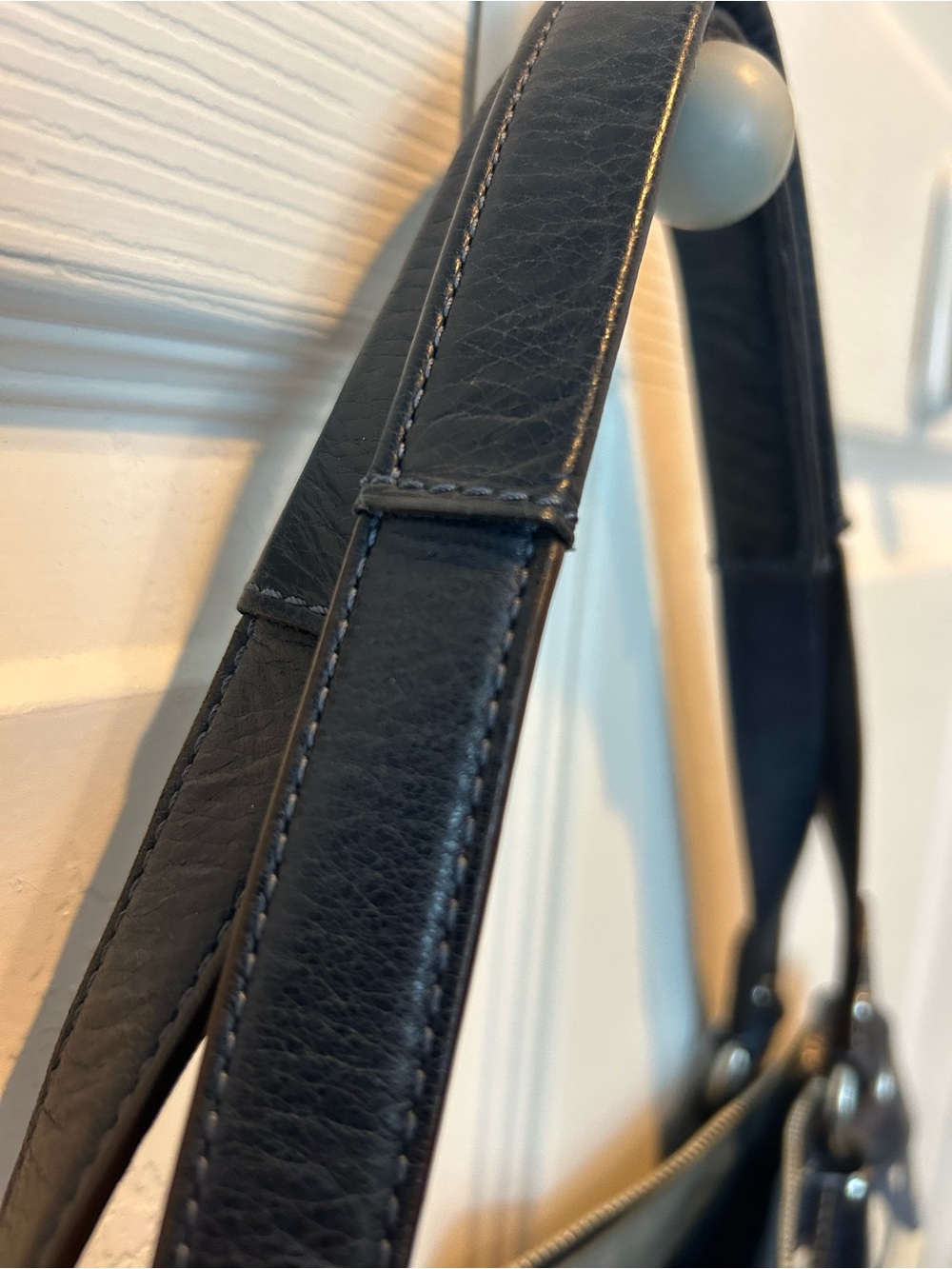 RARE Coach Poppy Signature C Crosshatch Canvas Glam Tote Denim blue and white - Picture 8 of 8